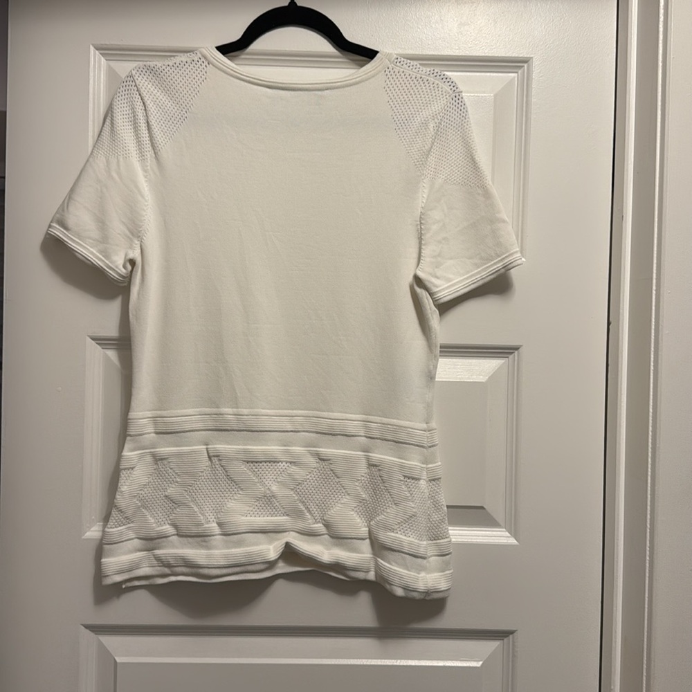 Derek Lam White Short Sleeve Sweater - Picture 2 of 2